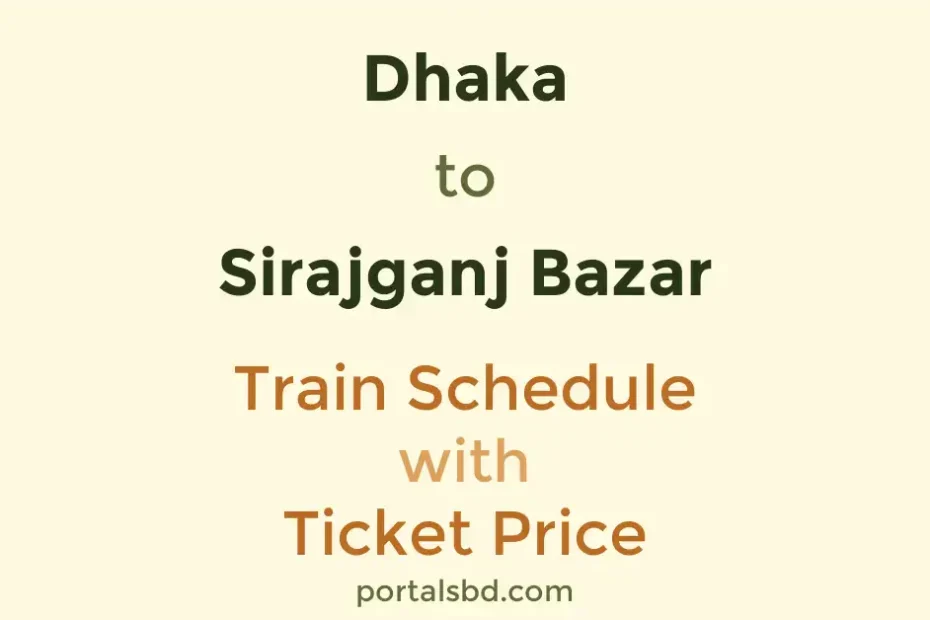 Dhaka to Sirajganj Bazar Train Schedule with Ticket Price