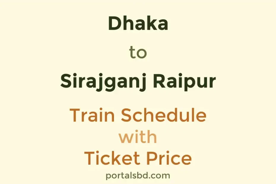 Dhaka to Sirajganj Raipur Train Schedule with Ticket Price