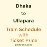 Dhaka to Ullapara Train Schedule with Ticket Price