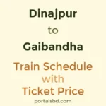Dinajpur to Gaibandha Train Schedule with Ticket Price