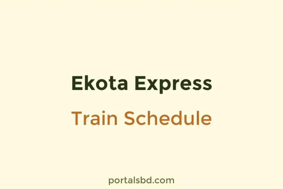 Ekota Express Train Schedule