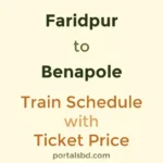 Faridpur to Benapole Train Schedule with Ticket Price