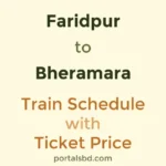 Faridpur to Bheramara Train Schedule with Ticket Price