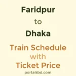 Faridpur to Dhaka Train Schedule with Ticket Price