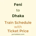 Feni to Dhaka Train Schedule with Ticket Price