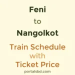 Feni to Nangolkot Train Schedule with Ticket Price