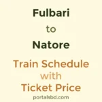 Fulbari to Natore Train Schedule with Ticket Price