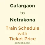 Gafargaon to Netrakona Train Schedule with Ticket Price