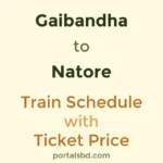 Gaibandha to Natore Train Schedule with Ticket Price