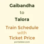 Gaibandha to Talora Train Schedule with Ticket Price