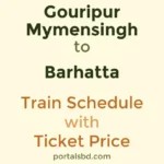 Gouripur Mymensingh to Barhatta Train Schedule with Ticket Price