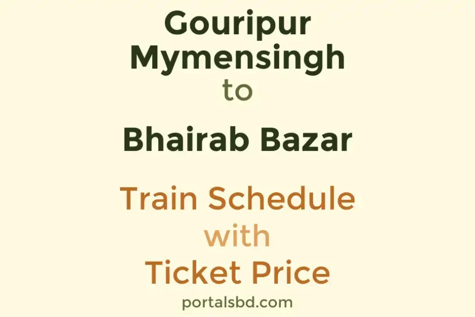 Gouripur Mymensingh to Bhairab Bazar Train Schedule with Ticket Price