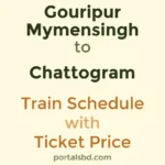 Gouripur Mymensingh to Chattogram Train Schedule with Ticket Price