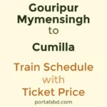Gouripur Mymensingh to Cumilla Train Schedule with Ticket Price