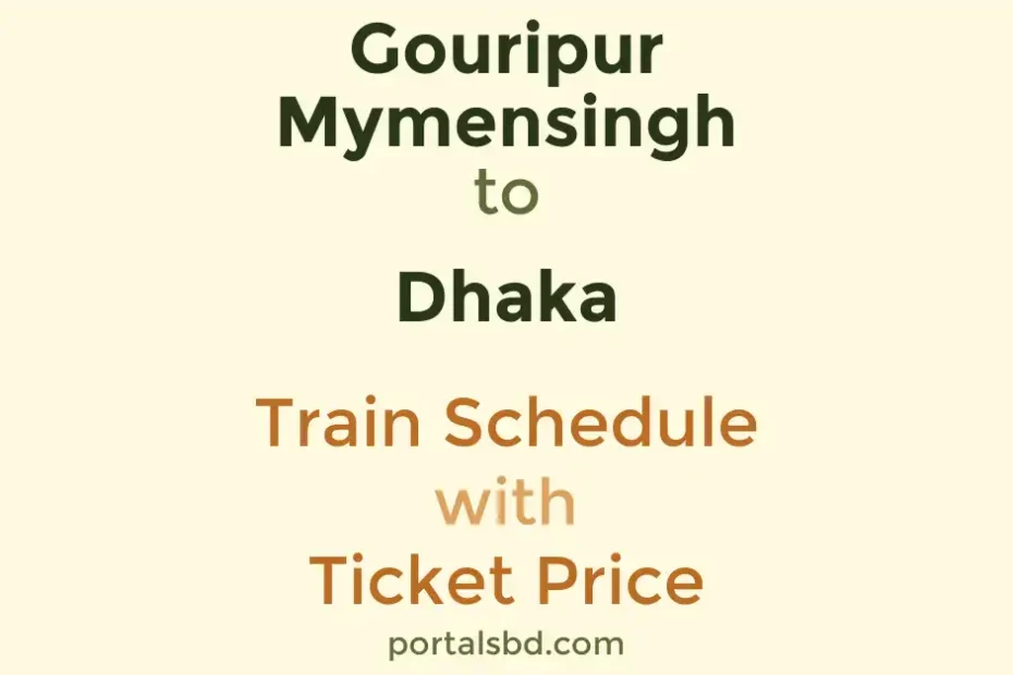 Gouripur Mymensingh to Dhaka Train Schedule with Ticket Price