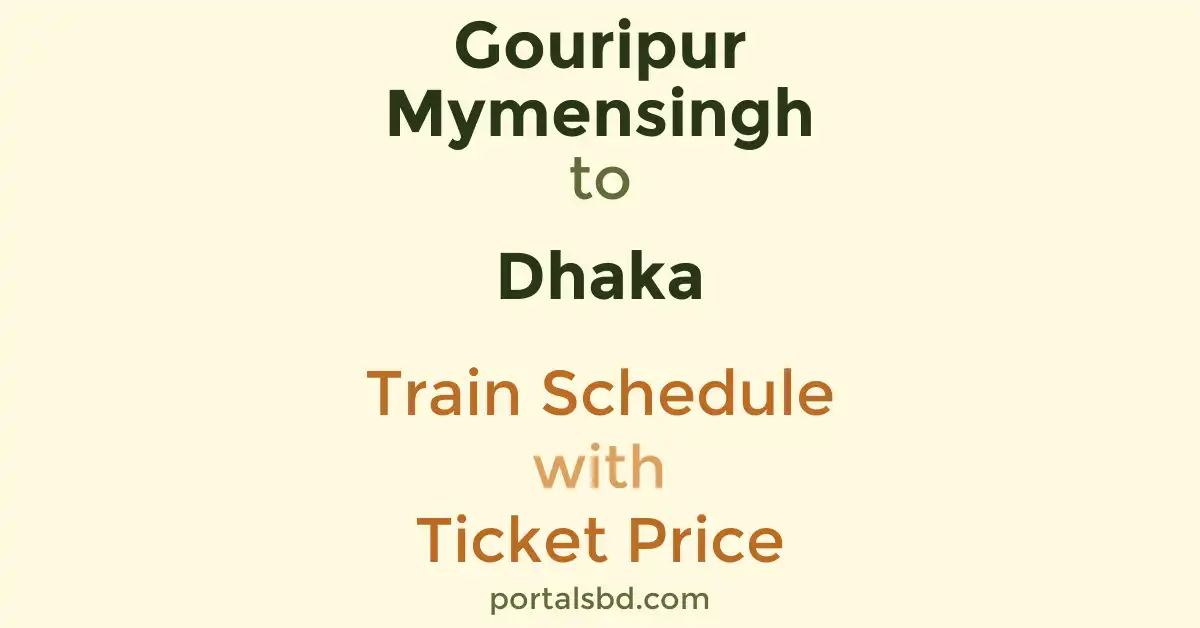 Gouripur Mymensingh to Dhaka Train Schedule with Ticket Price