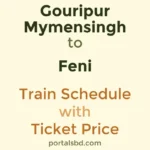 Gouripur Mymensingh to Feni Train Schedule with Ticket Price