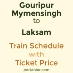 Gouripur Mymensingh to Laksam Train Schedule with Ticket Price