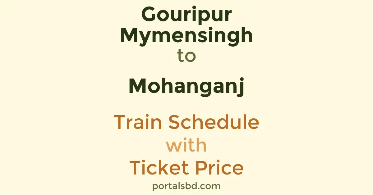 Gouripur Mymensingh to Mohanganj Train Schedule with Ticket Price