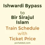 Ishwardi Bypass to Bir Sirajul Islam Train Schedule with Ticket Price