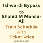 Ishwardi Bypass to Shahid M Monsur Ali Train Schedule with Ticket Price