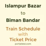 Islampur Bazar to Biman Bandar Train Schedule with Ticket Price