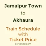 Jamalpur Town to Akhaura Train Schedule with Ticket Price