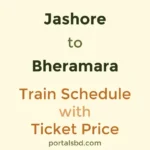 Jashore to Bheramara Train Schedule with Ticket Price