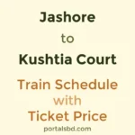 Jashore to Kushtia Court Train Schedule with Ticket Price