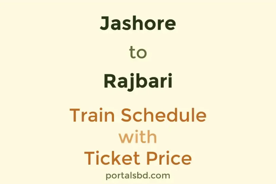 Jashore to Rajbari Train Schedule with Ticket Price