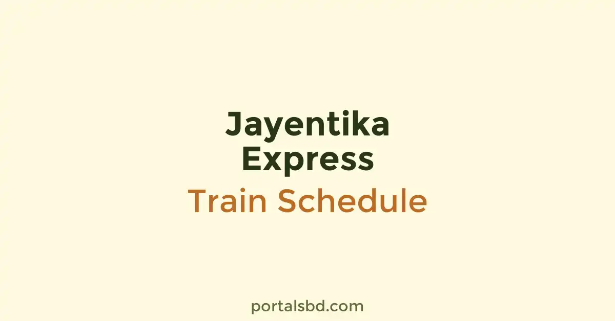 Jayentika Express Train Schedule