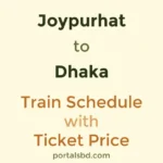 Joypurhat to Dhaka Train Schedule with Ticket Price