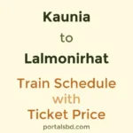 Kaunia to Lalmonirhat Train Schedule with Ticket Price