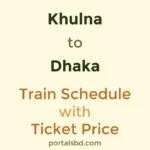 Khulna to Dhaka Train Schedule with Ticket Price