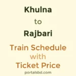 Khulna to Rajbari Train Schedule with Ticket Price