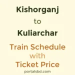 Kishorganj to Kuliarchar Train Schedule with Ticket Price