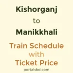 Kishorganj to Manikkhali Train Schedule with Ticket Price