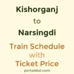Kishorganj to Narsingdi Train Schedule with Ticket Price