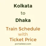 Kolkata to Dhaka Train Schedule with Ticket Price
