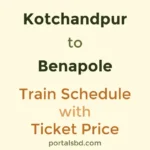 Kotchandpur to Benapole Train Schedule with Ticket Price