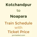Kotchandpur to Noapara Train Schedule with Ticket Price