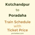 Kotchandpur to Poradaha Train Schedule with Ticket Price