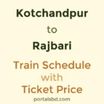Kotchandpur to Rajbari Train Schedule with Ticket Price