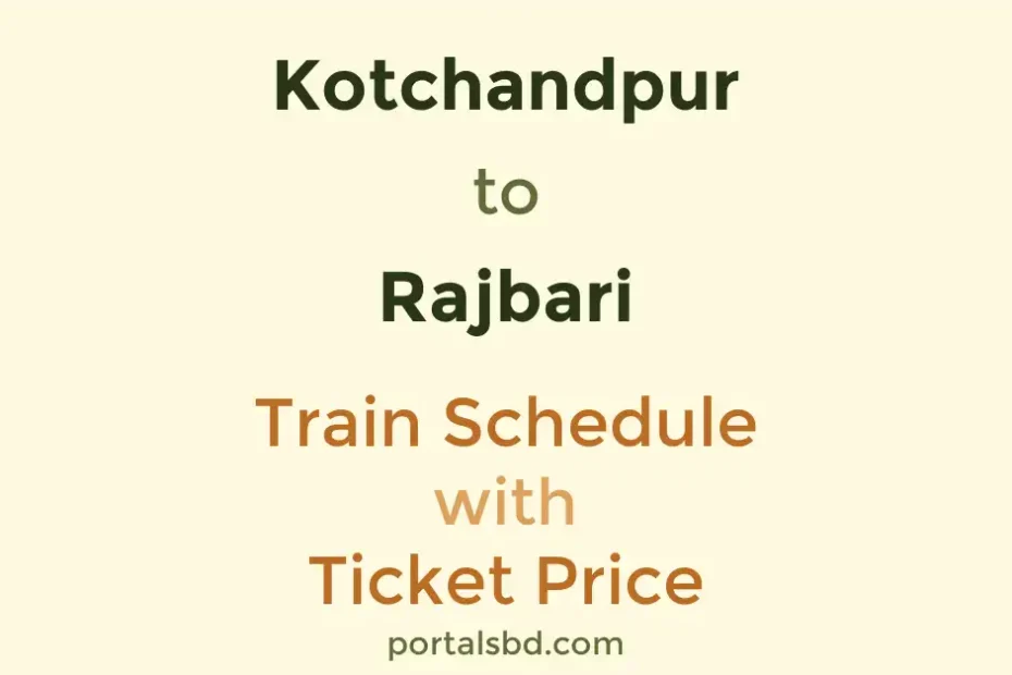 Kotchandpur to Rajbari Train Schedule with Ticket Price