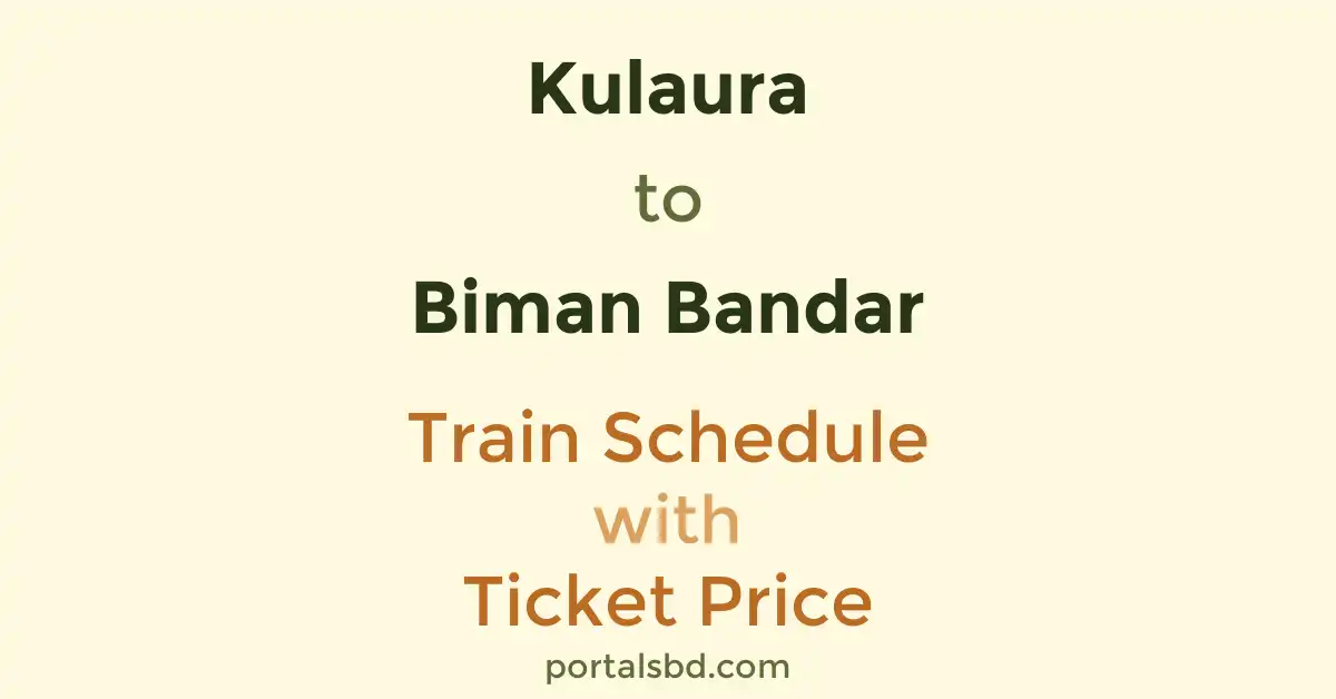 Kulaura to Biman Bandar Train Schedule with Ticket Price