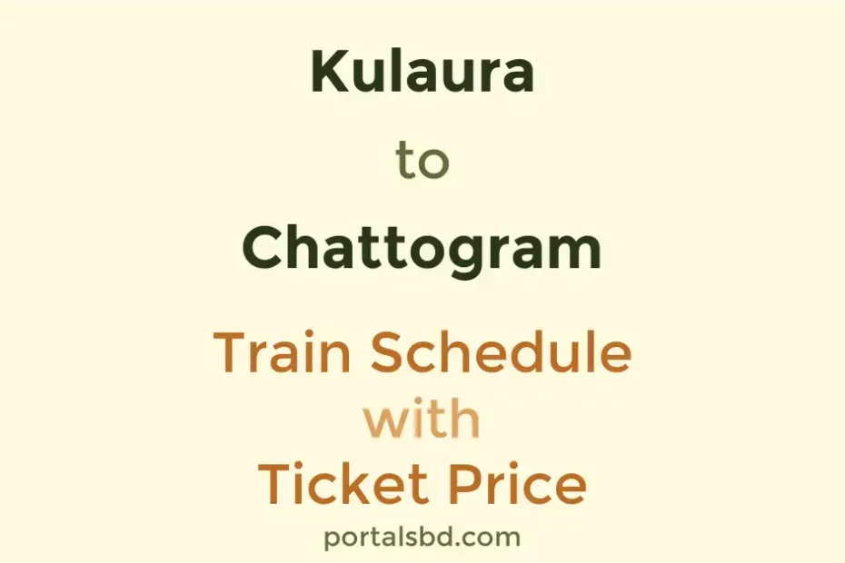 Kulaura to Chattogram Train Schedule with Ticket Price