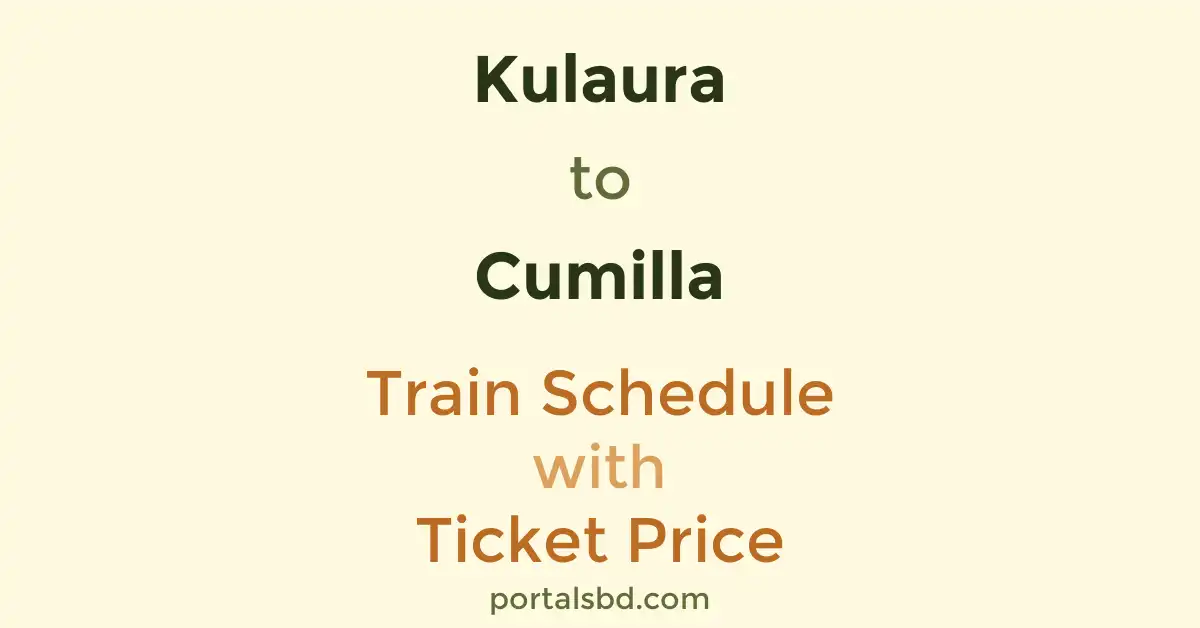 Kulaura to Cumilla Train Schedule with Ticket Price