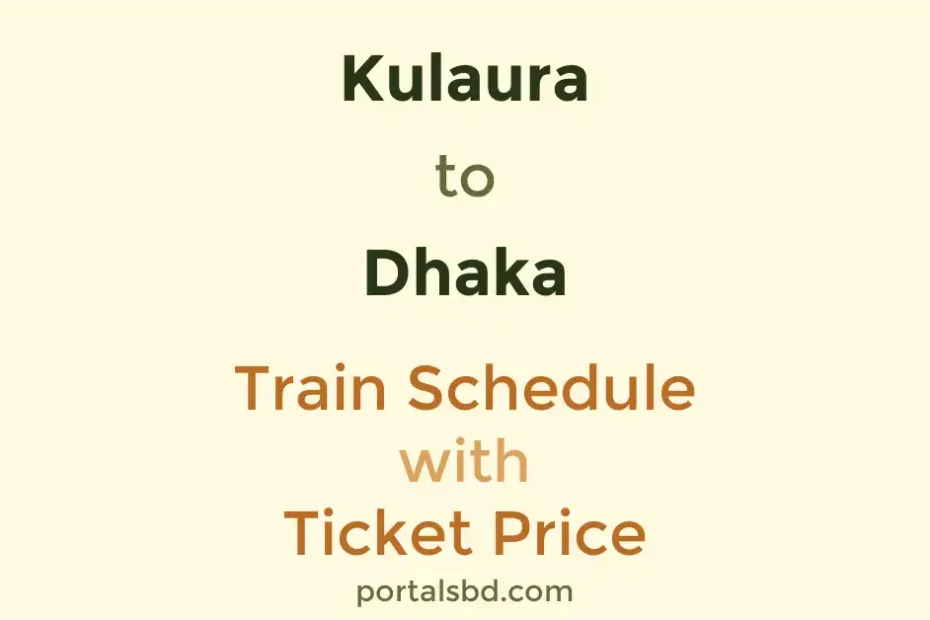 Kulaura to Dhaka Train Schedule with Ticket Price