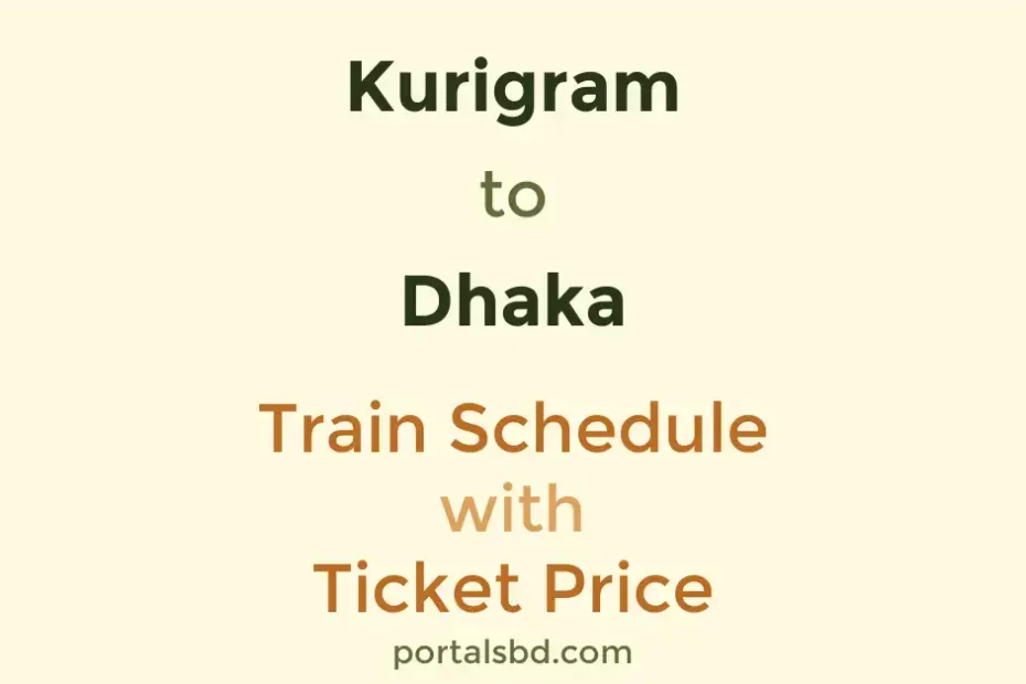 Kurigram to Dhaka Train Schedule with Ticket Price