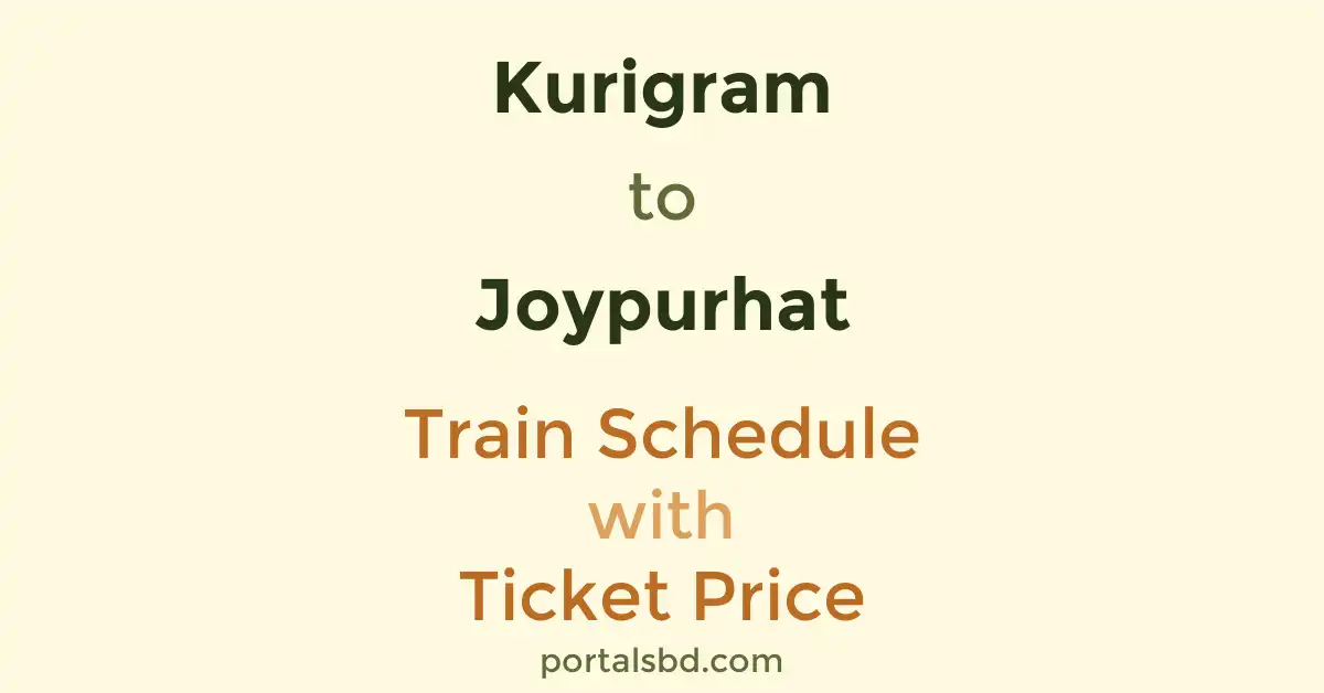 Kurigram to Joypurhat Train Schedule with Ticket Price